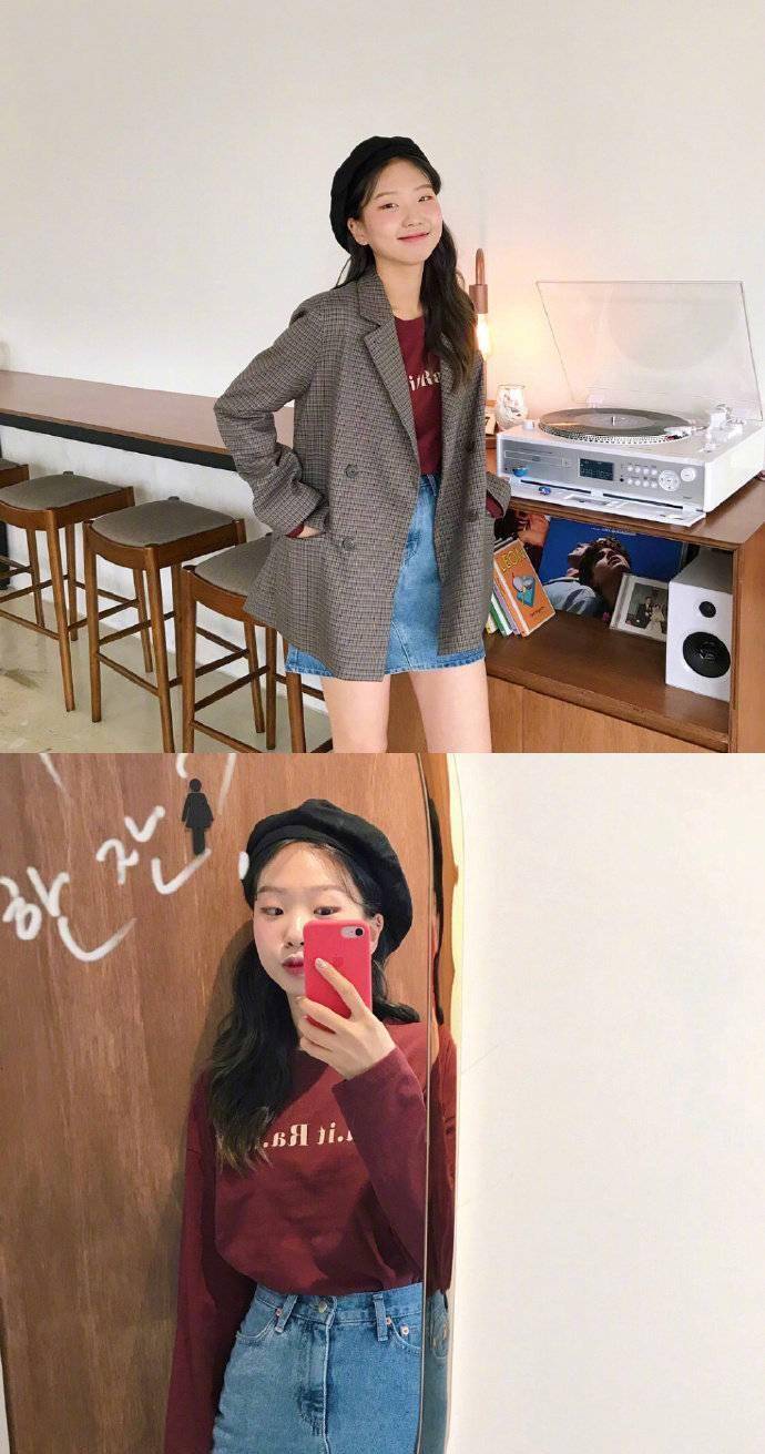 短裙 那些偶像剧中的甜美小姐姐是这样搭配的,短裙+帆布鞋,怎样都美