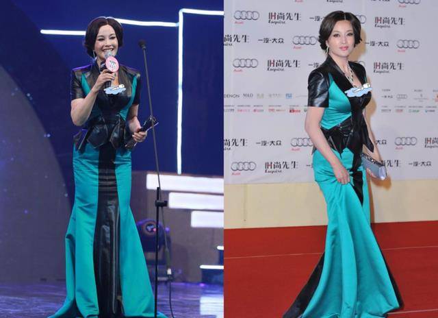 黑色 65岁刘晓庆不服老，穿红色风衣造型潇洒，气质丝毫不输年轻人