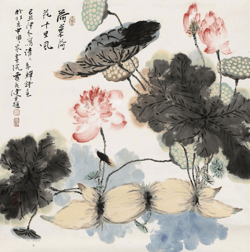 没骨画画家贾广健的作品中既能看到生命也能看到美感,两者贯穿在其