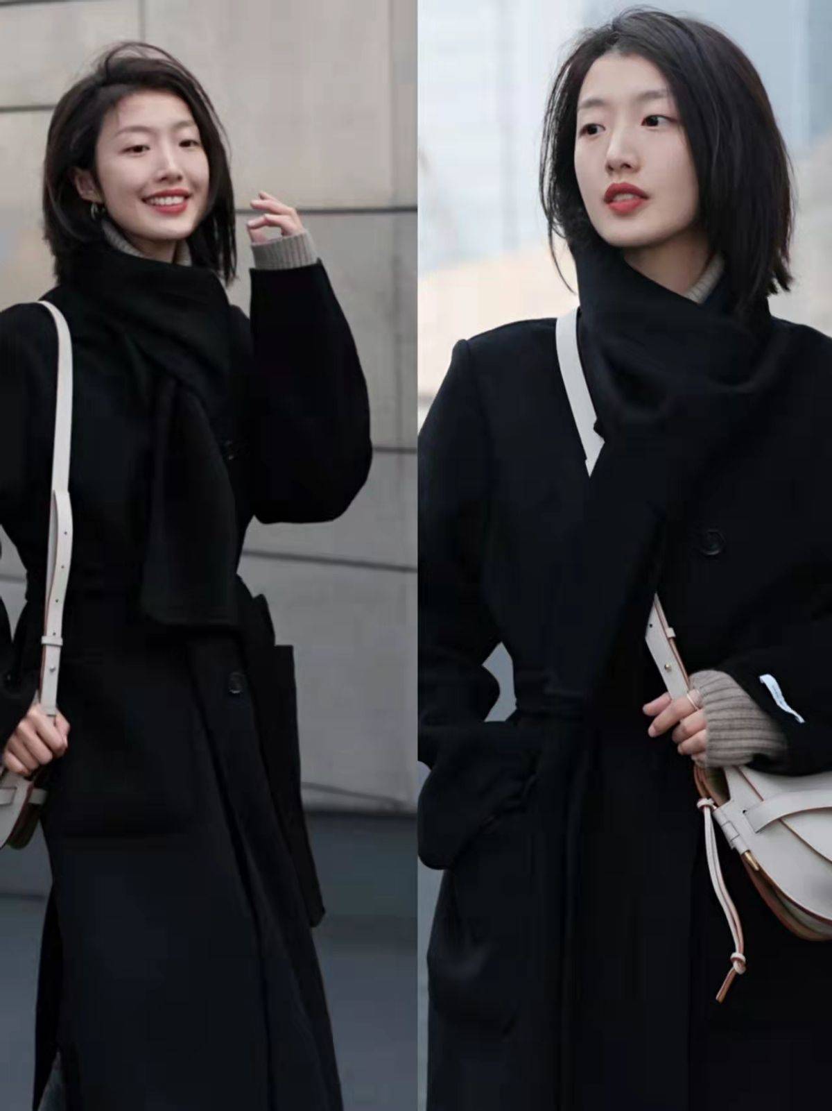 颜色 25-30岁轻熟的小姐姐:大衣配黑白与分层穿搭突显独特魅力与韵味