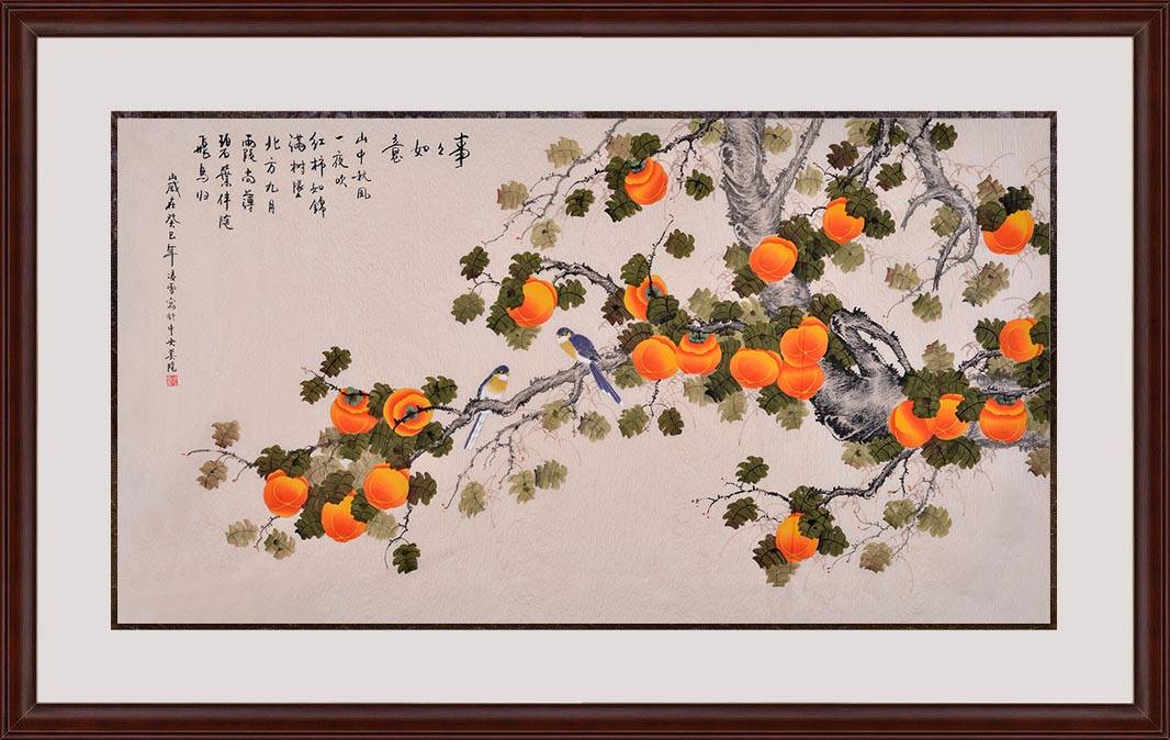 餐厅适合挂什么字画?绝美花鸟画堪称完美!