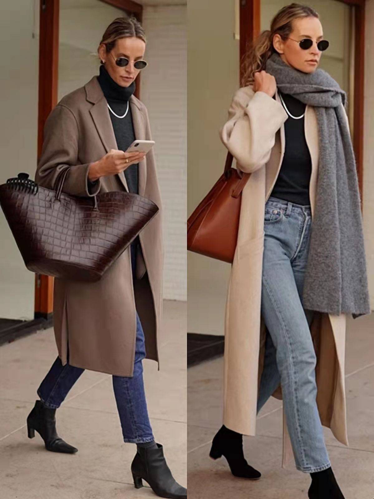 教科书 这才是教科书级别的通勤穿搭，时尚实用又高级，冬季照着穿稳赢