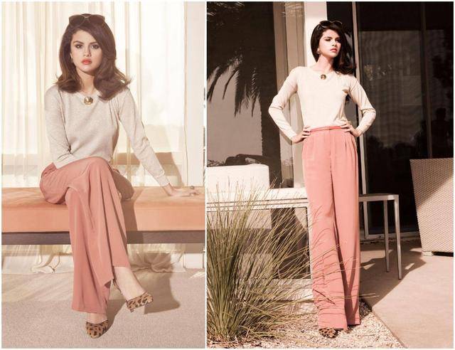 化妆品 赛琳娜瘦下来更美了,穿V领针织衫温柔优雅,露出精致锁骨超迷人