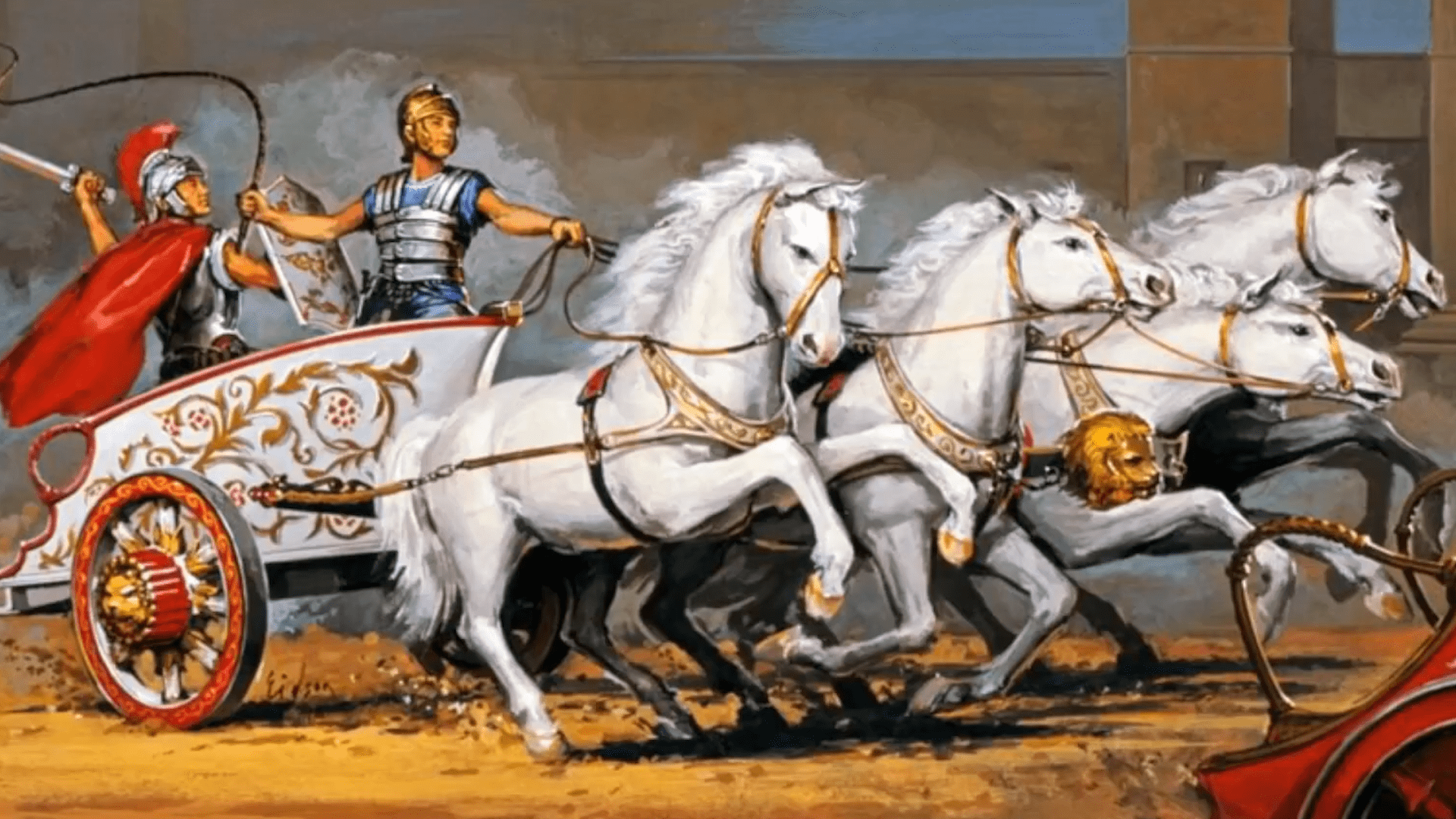 罗马人使用这个标准设计战车也并非毫无道理,因为战车使用两匹马进行