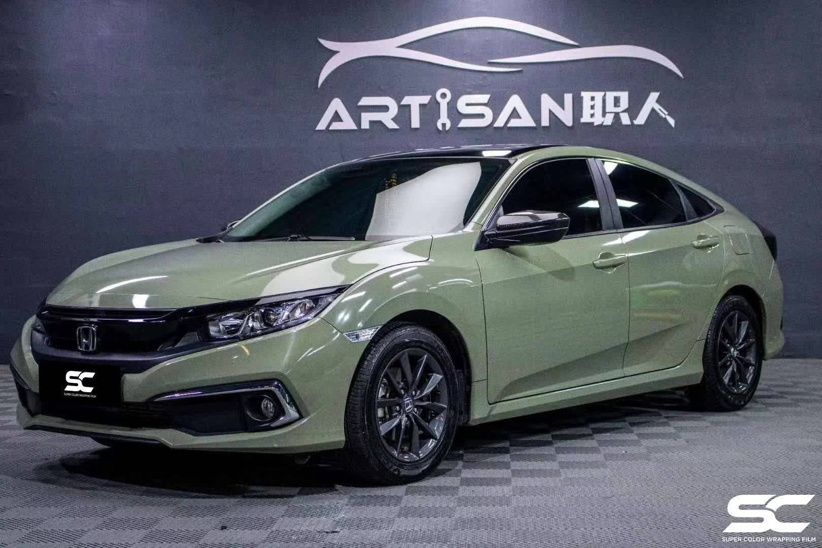 思域:sc改色膜水晶卡其绿