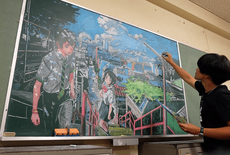 原创初中生"动漫黑板报"走红,绘画功底惊艳,美术生看后自愧不如