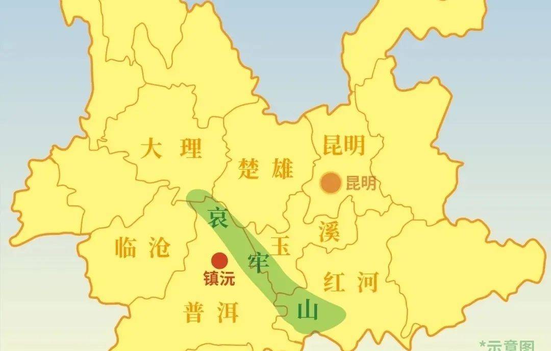 哀牢山位于云南腹部,山脉呈现长条状,全长约500公里,东接红河,西吞