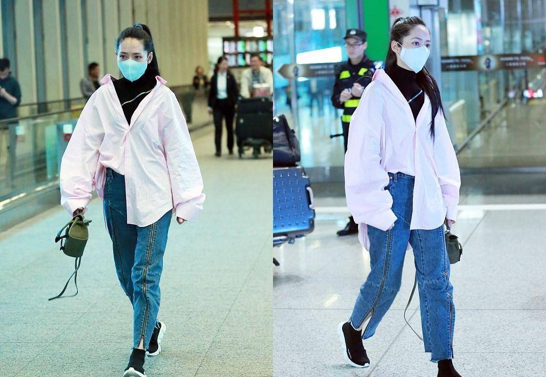 服装 郭碧婷没有阔太架子，素颜就出门了，穿搭也很随意舒服的