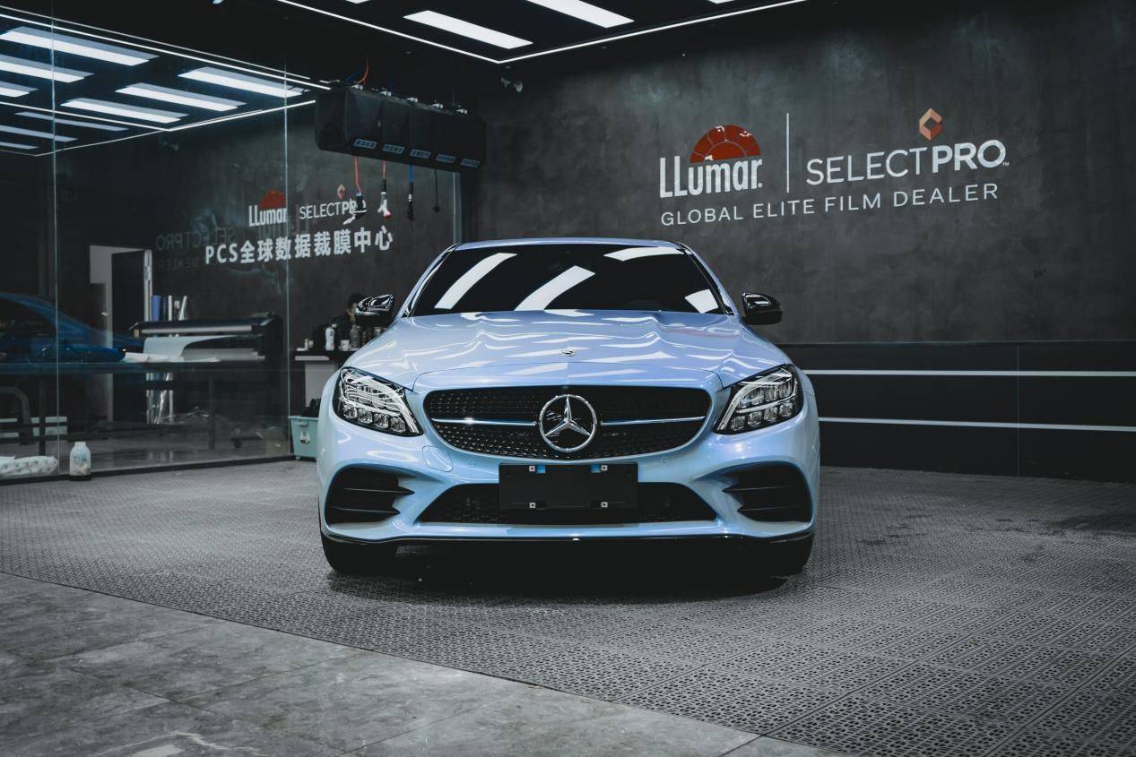 天津奔驰c260梦幻天蓝灰改色案例分享_搜狐汽车_搜狐网