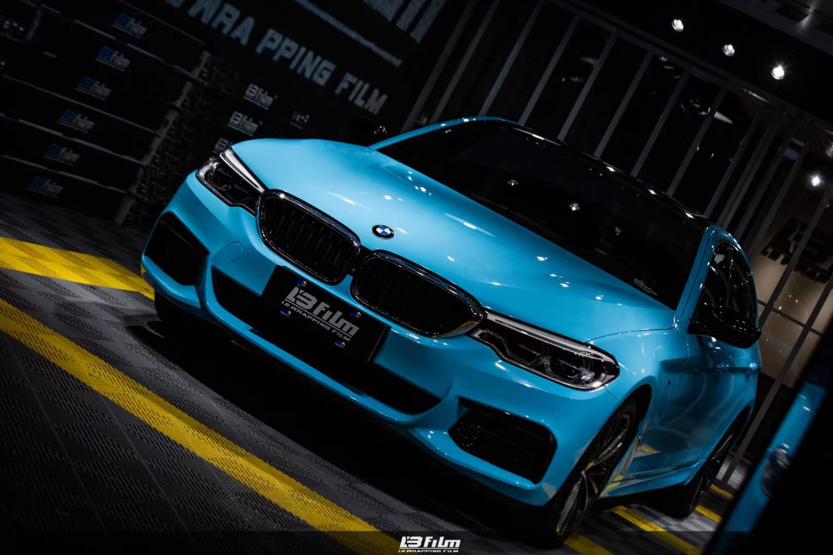 lbfilm改色膜宝马5系高亮浅天空蓝