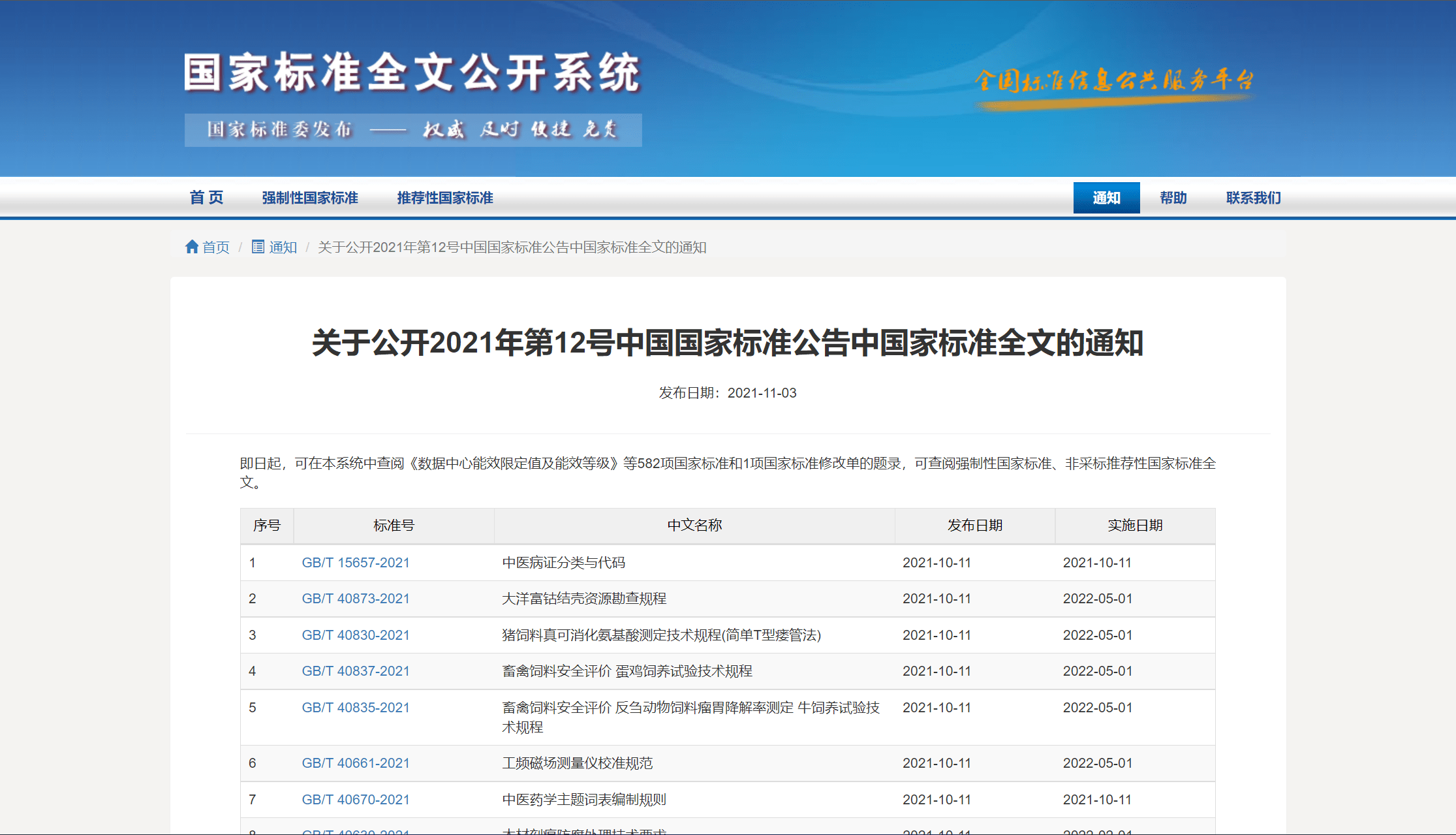 中國國家標準化管理委員會的官方公開系統,也會發布許多關於國標的