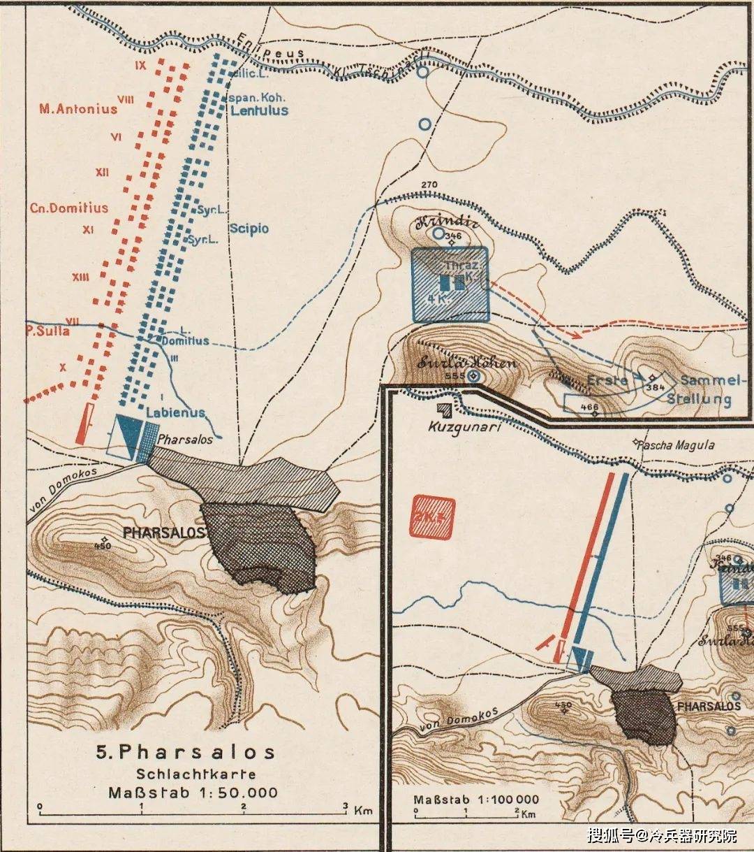 图12. 法萨卢斯会战地图,引自《古典军事史会战地图》