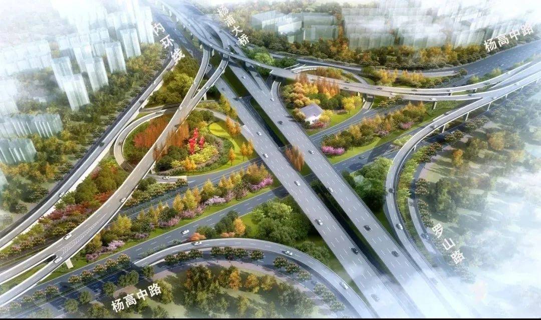 杨高中路 罗山路立交 中环立交 改建工程有新进展预计明年贯通 施工 进行 高架