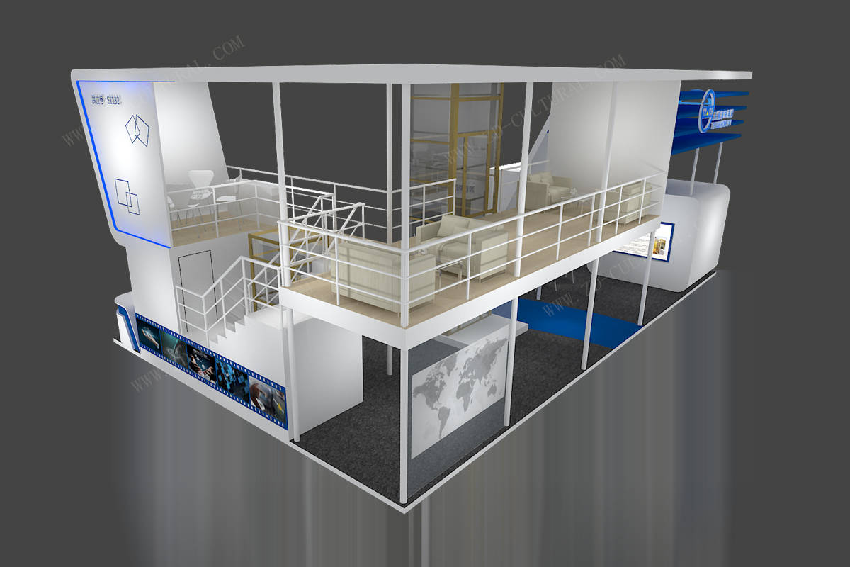 分享优秀双层电梯展会搭建案例双层展台设计搭建方案