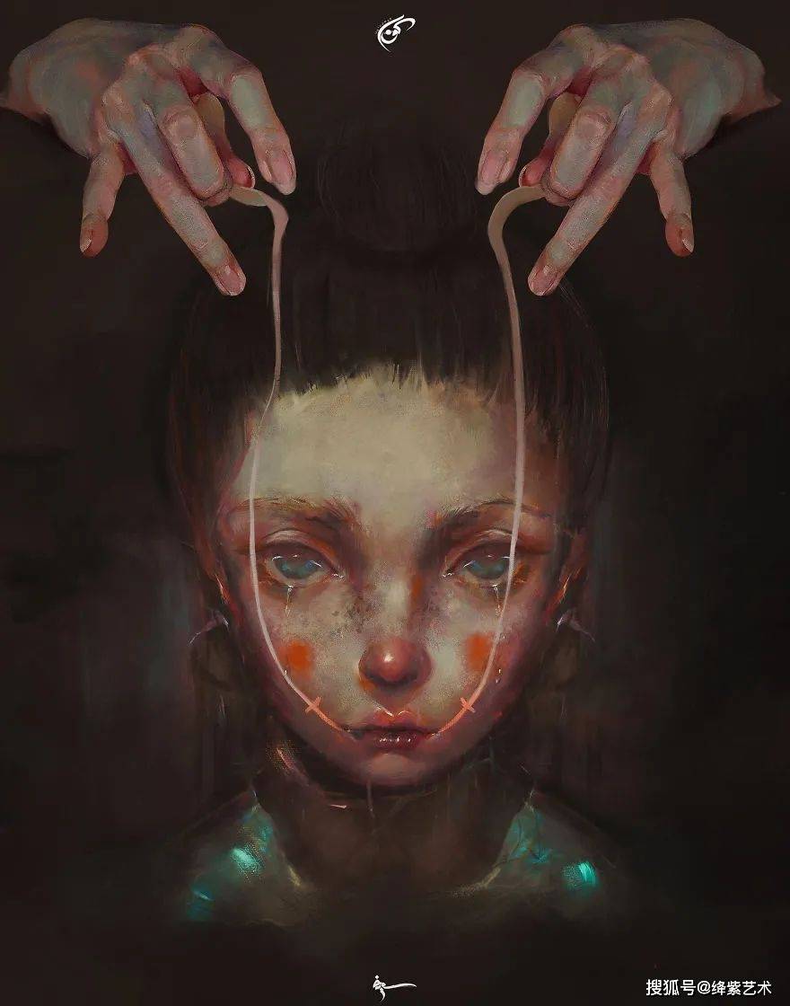 她的插画中带着悲伤治愈自己的同时也在慰藉他人