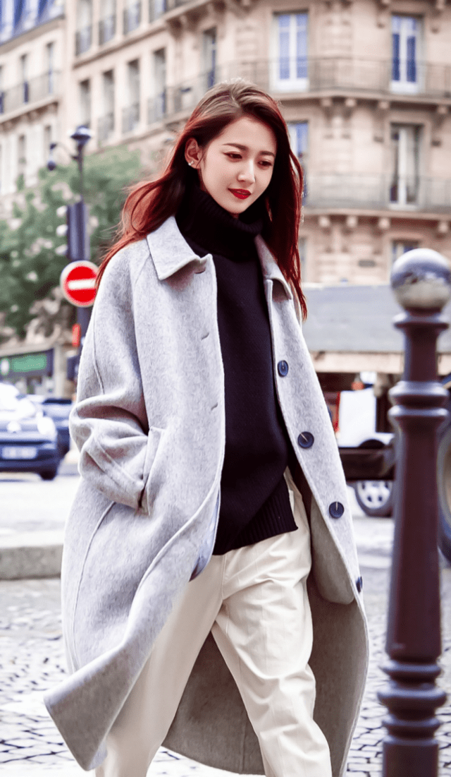 感觉 陈钰琪到底有多美?浅灰色大衣温柔优雅,酒红色长发妩媚妖娆