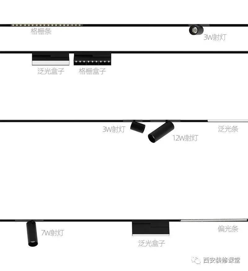 磁吸轨道灯cad平面画法图片