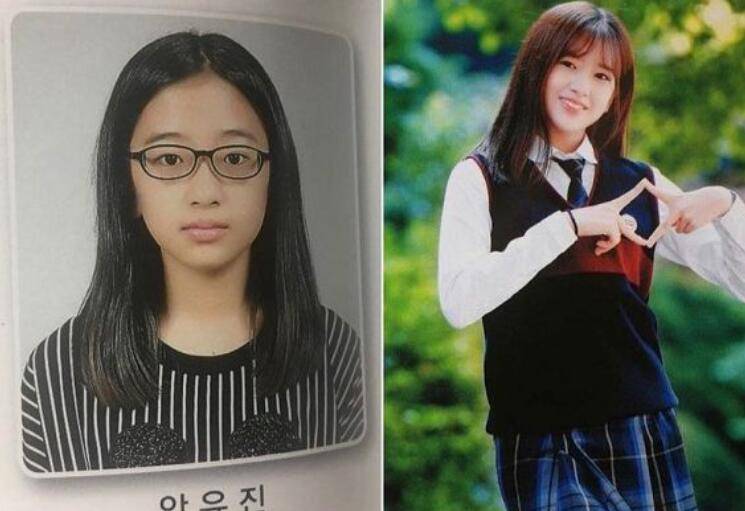 ive安兪真黑框眼镜毕业照曝光 果真是女大十八变啊_yujin_网友_leeseo
