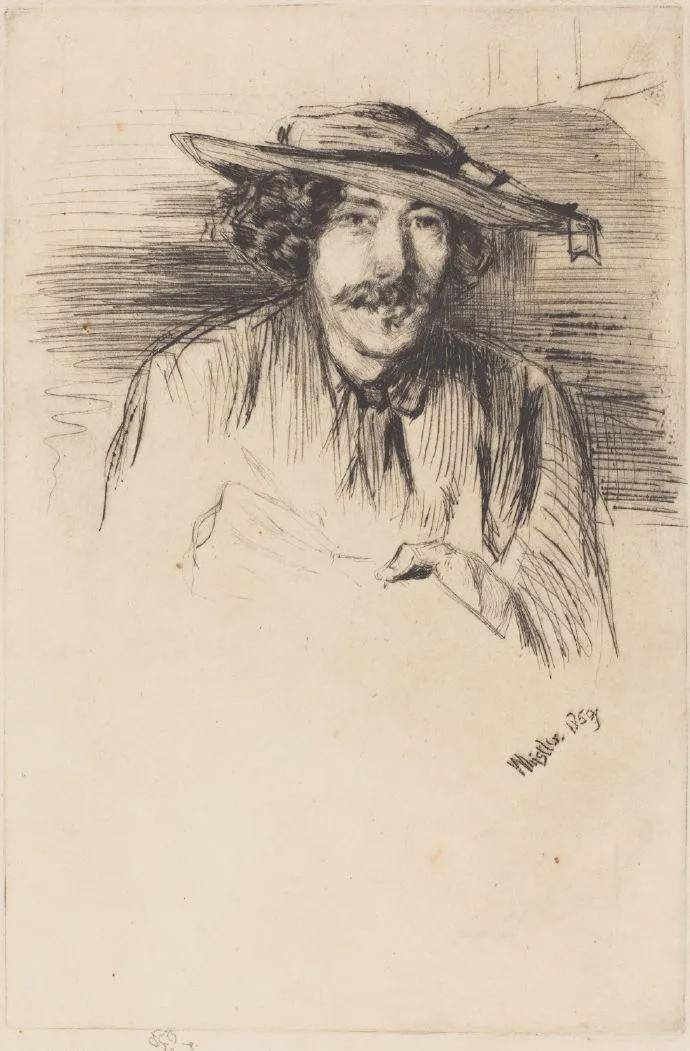 惠斯勒美国19世纪伟大的印象派画家人物素描作品一