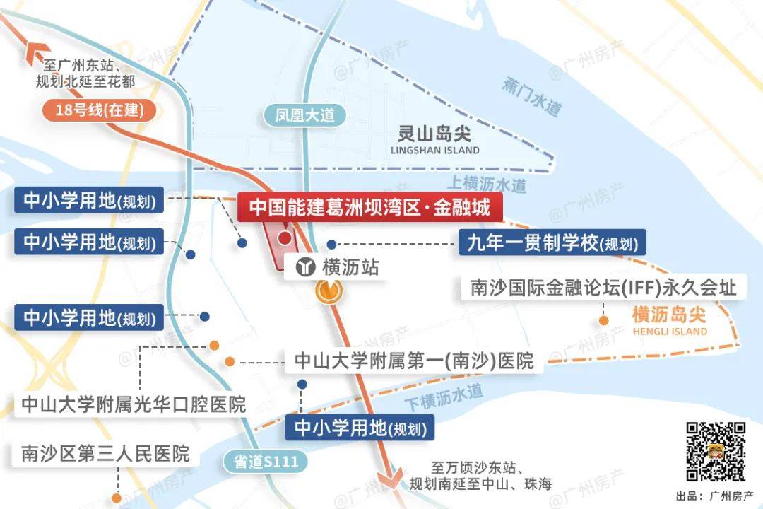 丨中国能建葛洲坝湾区·金融城位置和配套示意图建面约55万,当之无