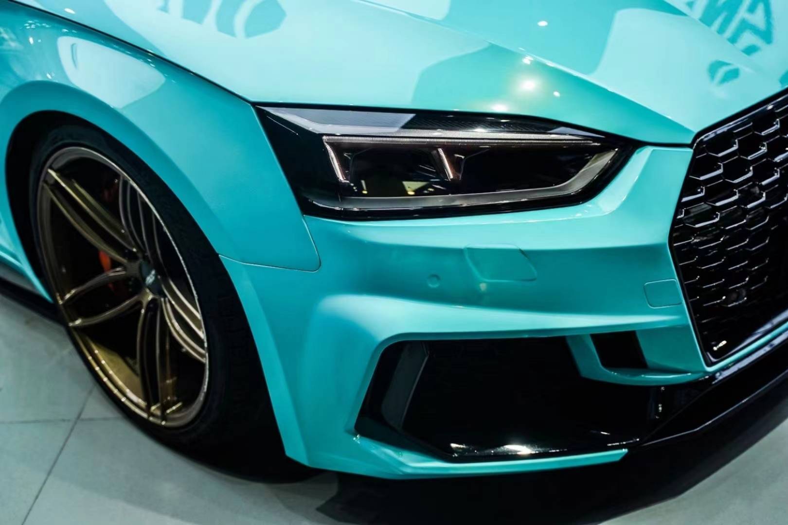 奥迪a5改色贴sc改色膜pet喀纳斯青