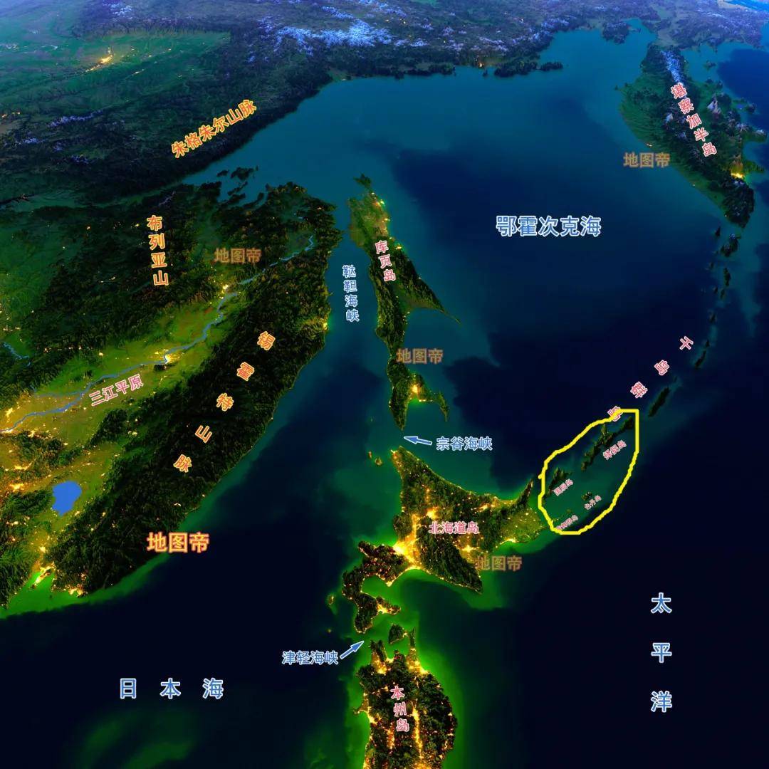 日本俄罗斯北方四岛图片
