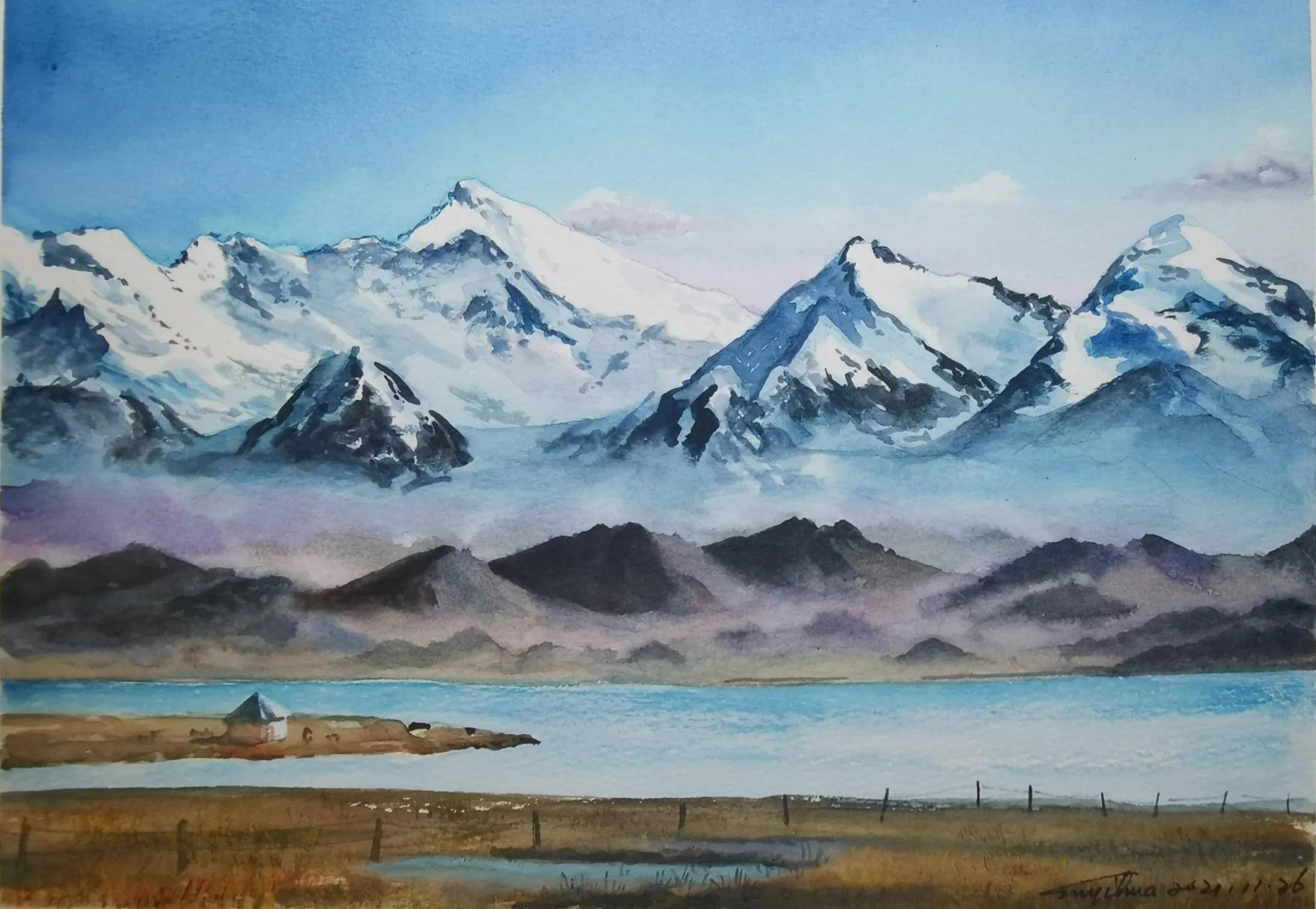 辞旧迎新怡华手绘2021年部分水彩画作品分享