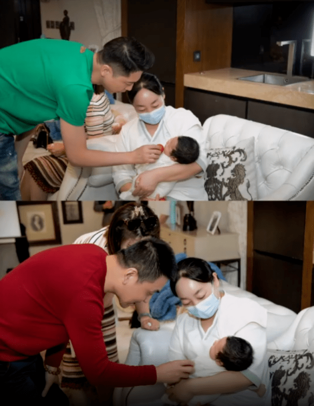 Raymond|李小萌王雷为二胎儿子庆满月，4岁哥哥抱着弟弟，一家四口好温馨