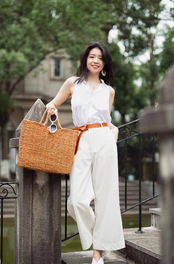 原创三木博主的穿搭真好看喇叭裤阔腿裤搭配衬衫优雅清新还美丽