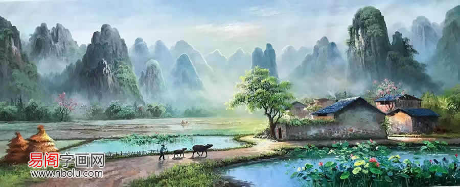 龙蟠油画:为桂林山水融入艺术灵魂_色彩_自然_诗化 龙蟠油画:为桂林山水融入艺术灵魂_色彩_自然_诗化