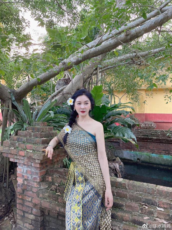 原创富太太的54岁陈冰妈妈近照似少女丈夫身价几十亿就是不一样