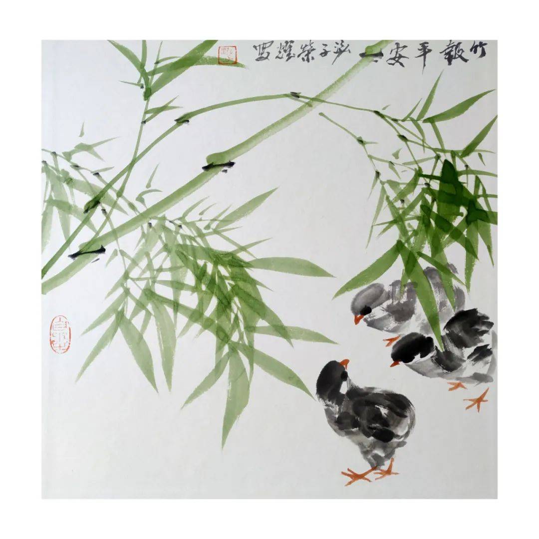 朱荣耀壬寅新春竹报平安系列小品