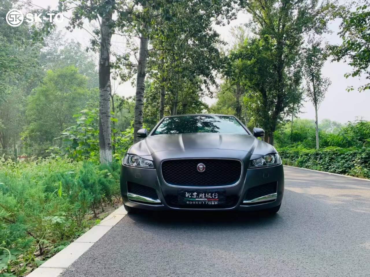 捷豹xfl全车贴膜skto改色膜电光深邃灰