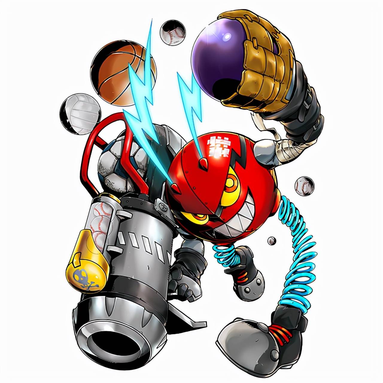 它的外貌和"铁面兽","机雷兽"相似,都是球状的