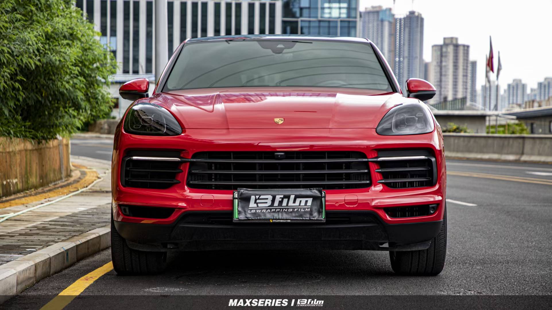 保时捷-卡宴lbfilm改色膜lb胭脂红