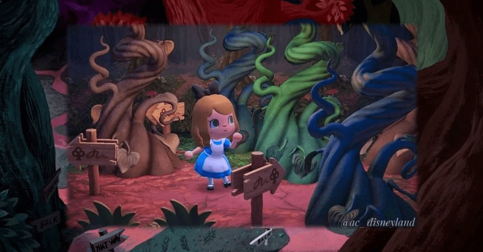 玩家在《集合啦!动物森友会》还原爱丽丝梦游仙境的经典场景_游戏_电影_十字路口