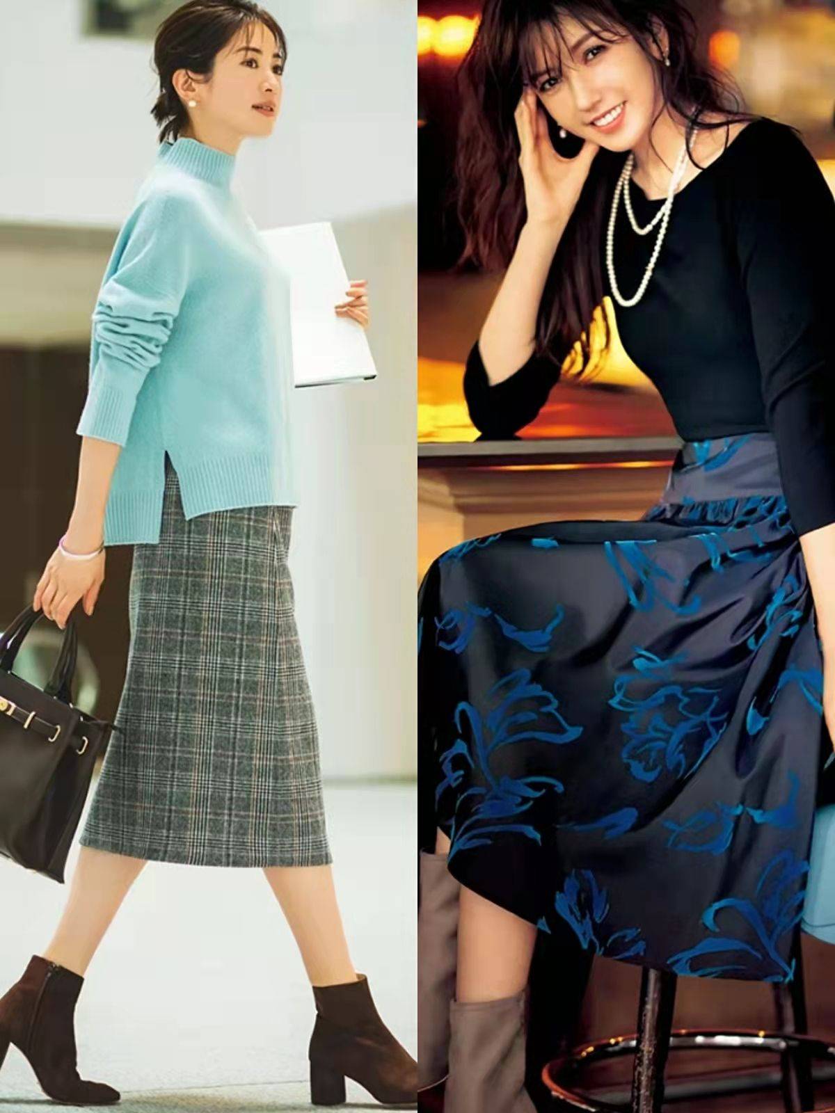 毛衣 妈妈辈穿“毛衣+过膝裙”时，建议多搭这几双鞋，穿出时尚气质