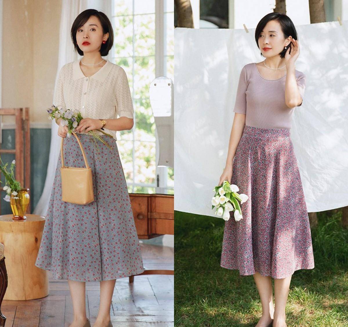 西装 立春，穿“半身裙”很有女人味，但要选对款式、搭对上衣才更优雅