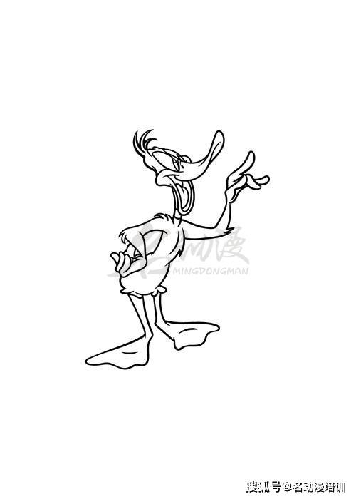 教你绘画一个卡通人物达菲鸭