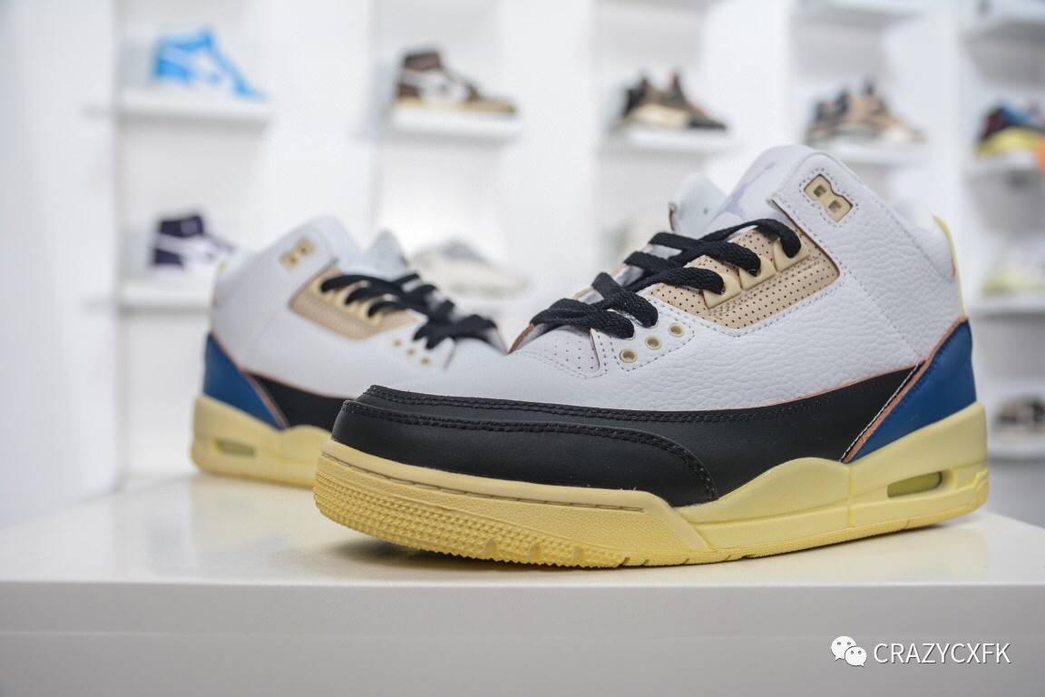 67乔丹airjordan3sedenim闪电藤原浩aj3篮球鞋