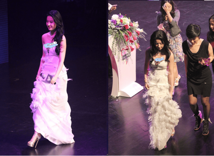 高跟鞋 刘亦菲胖了更好看,穿紧身抹胸“撑”出曲线感,身材真是没话说