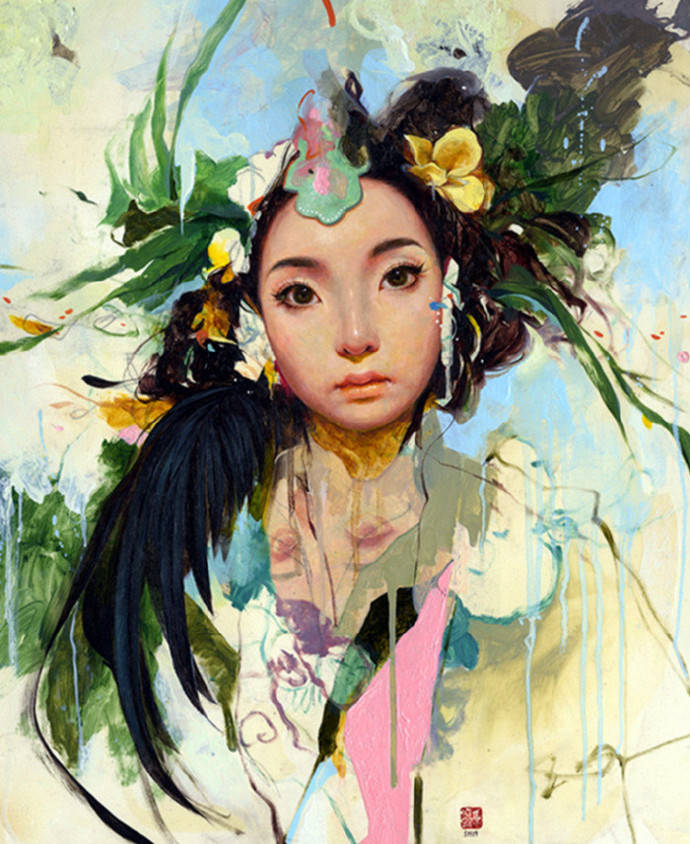 娇柔性感女性韩国女画家soeymilk绘画艺术