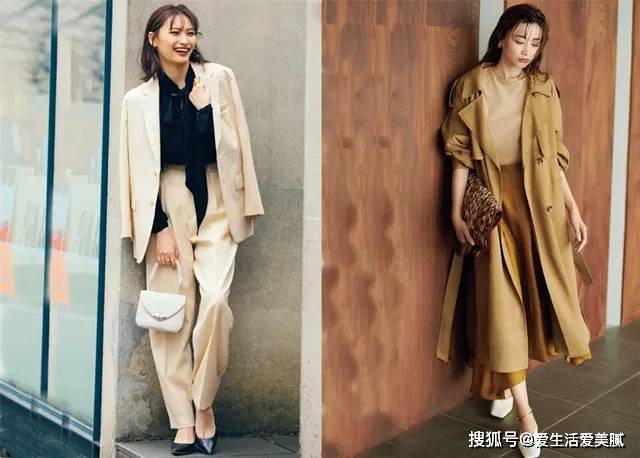 右图 嘉宜的小课堂|：说流行亮丽色，但经典米色还是稳赢，与7种基础色相配轻松高级