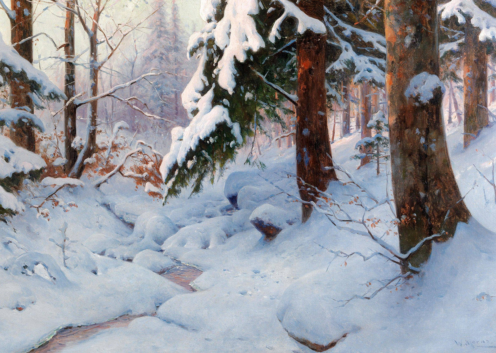 大自然的创造者德国画家沃尔特莫尔斯风景油画作品欣赏