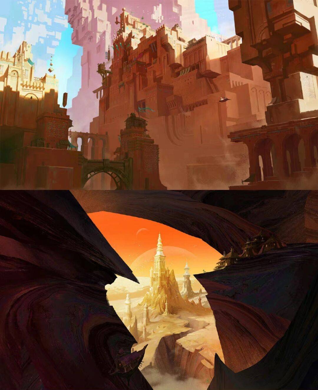 场景概念原画魔幻童话配色