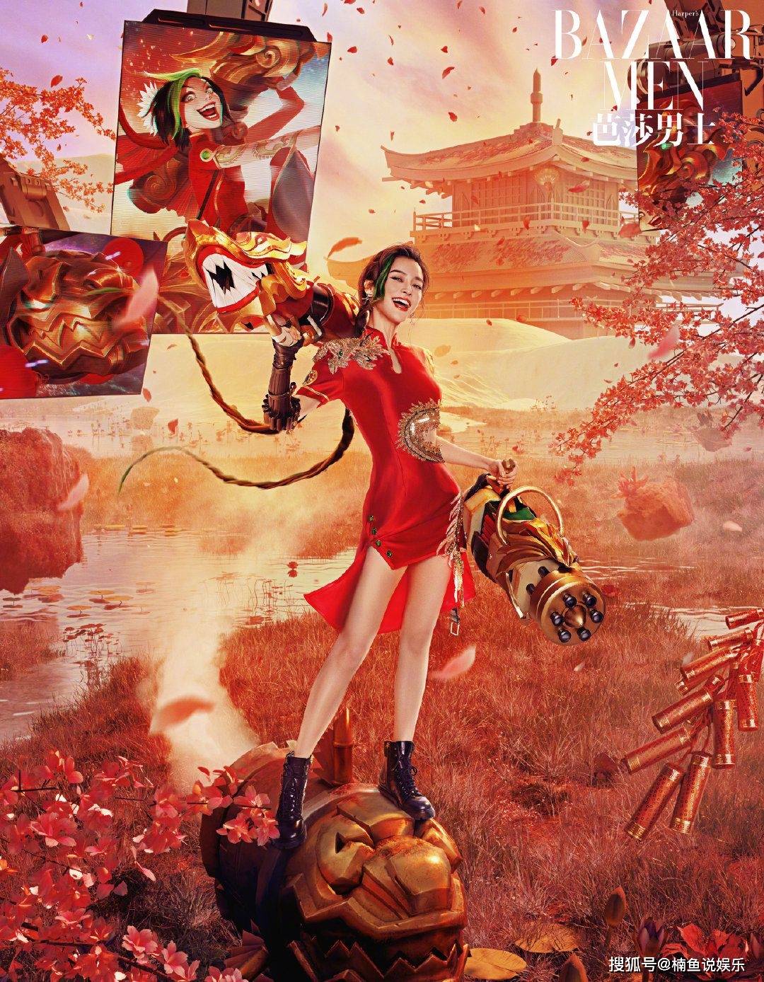 cosAngelababy写真来袭，麻花辫时尚飒爽，宛如人间金克丝