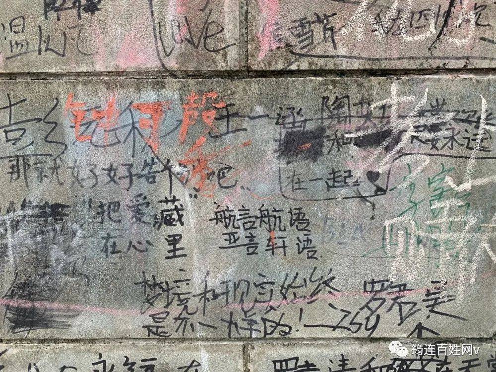辣眼睛筠连玉壶公园德胜桥下被写满了乱七八糟的文字