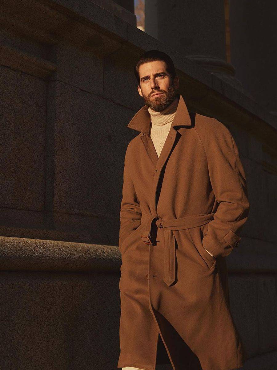 毛衣 高领毛衣先不要藏起来,在早春还是很实用,这样搭型男范十足