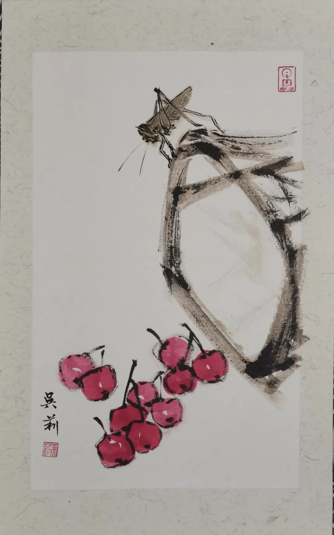 《墨牡丹》《林中小景》《墨荷》《秋蟬》《清蓮》《蟲趣》作品欣賞