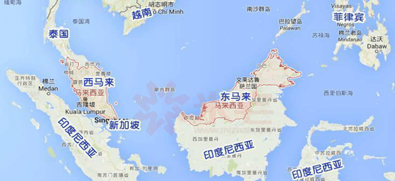 马来西亚的地图位置图片
